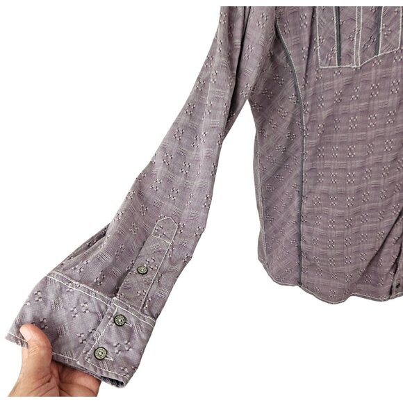 Buckle Black Mens XXL Athletic Fit Lavender Long Sleeve Button-Up Shirt Casual - Picture 13 of 13